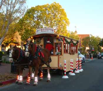 Solvang Trolley Rids Horse Drawn Trolley in Solvang, CA